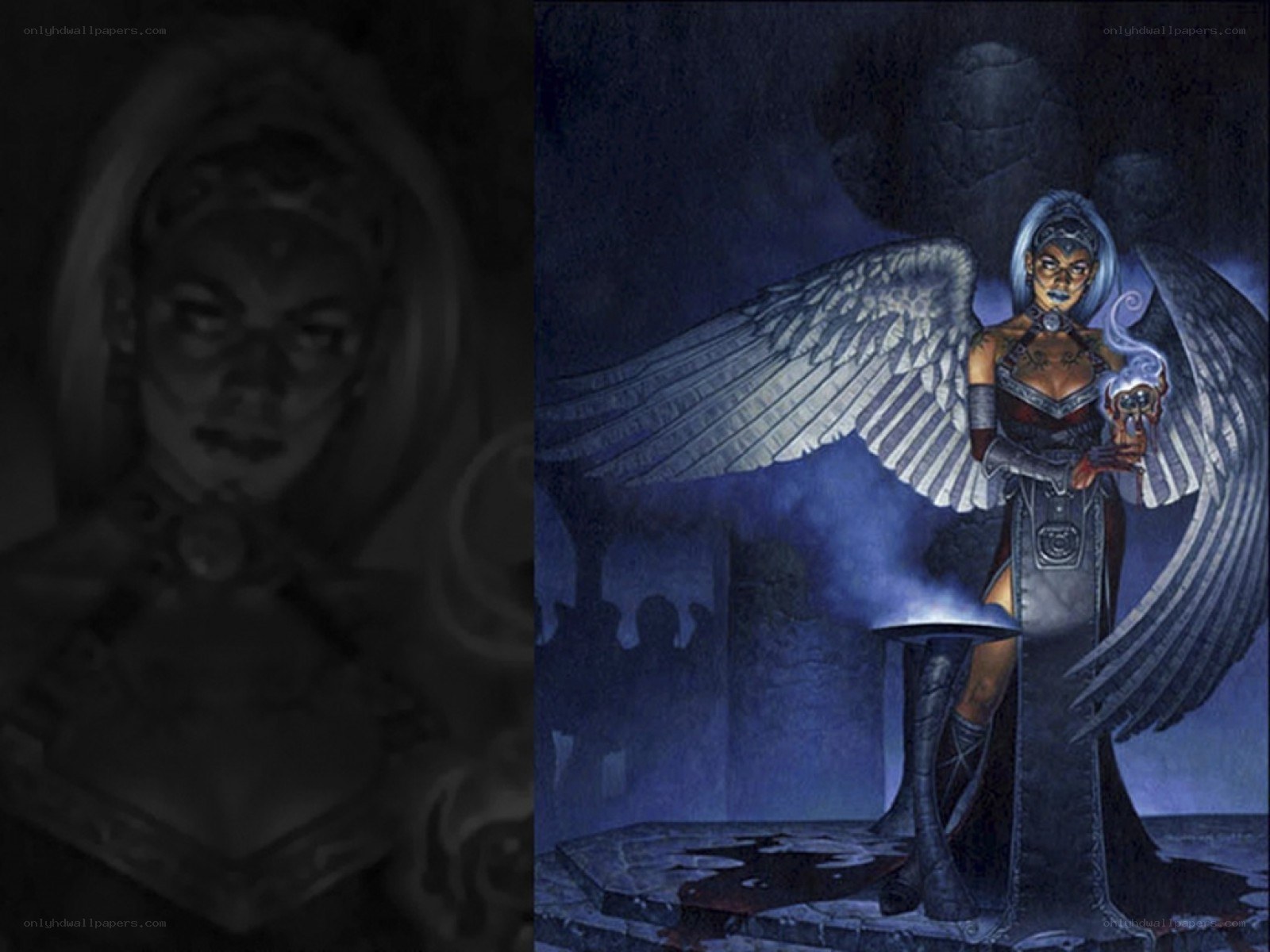 angelic figure with wings