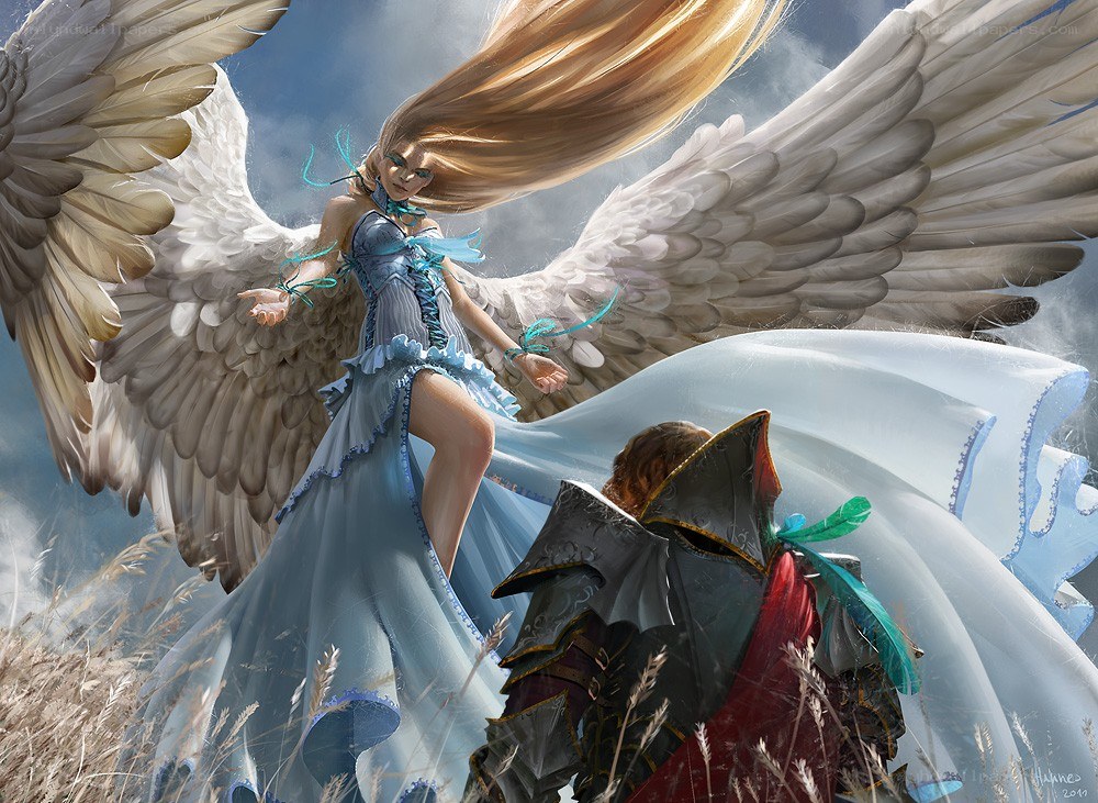 angelic figure with wings