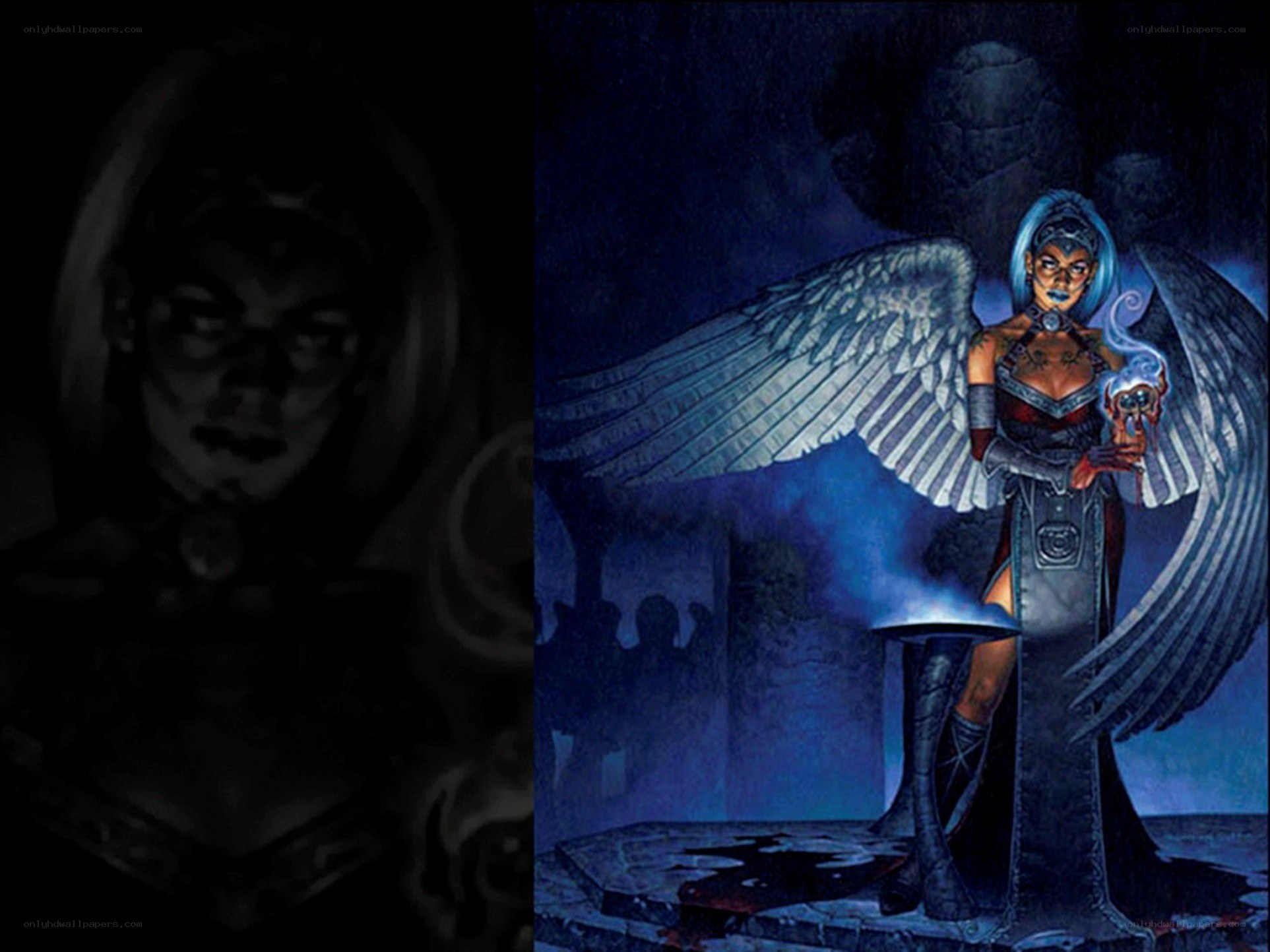 angelic figure with wings