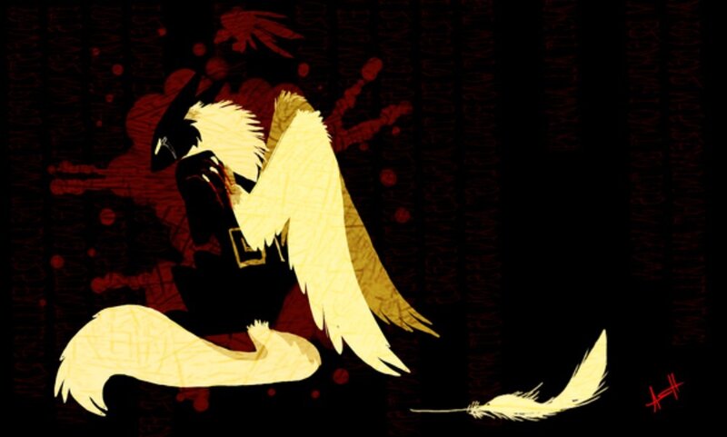Angelic Figure with Wings — Black, Dramatic, Night, Digital Art