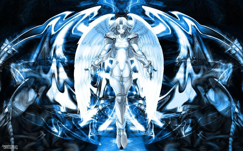 Angelic Figure with Wings — Blue, Dramatic, Anime, Armor