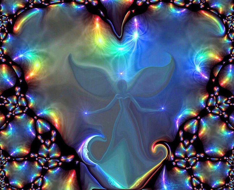 Angelic Figure with Wings — Blue, Ethereal