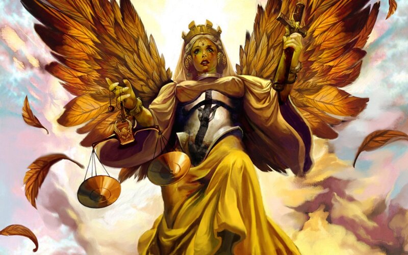 Angelic Figure with Wings — Gold, Dramatic, Digital Art