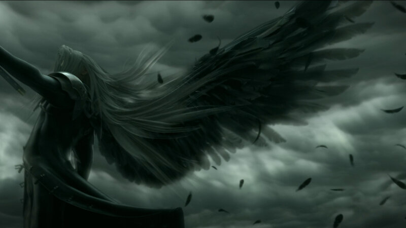 Angelic Figure with Wings — Gray, Dramatic, Digital Art