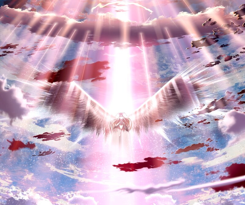 Angelic Figure with Wings — Pink