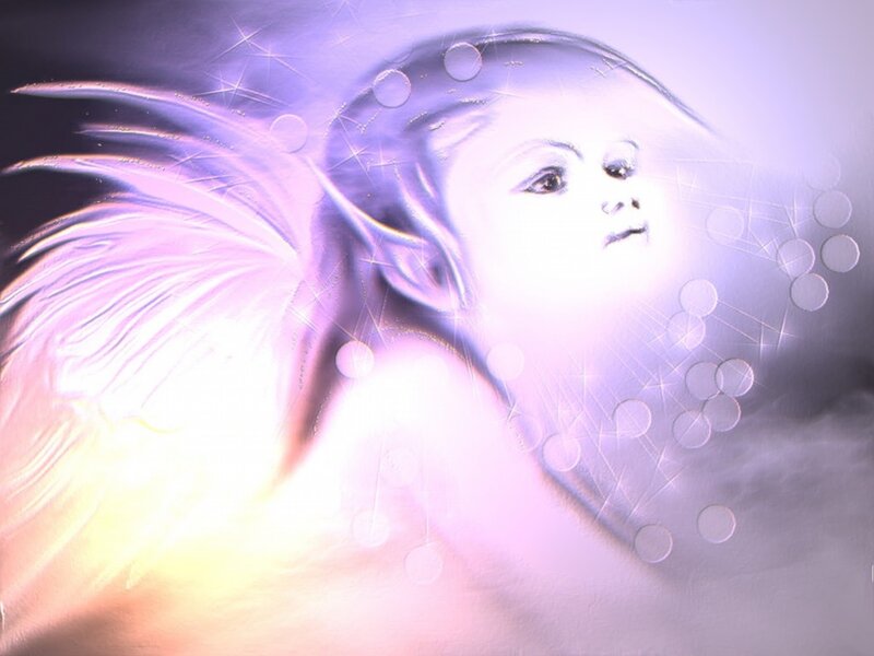 Angelic Figure with Wings — Purple, Ethereal