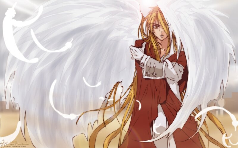 Angelic Figure with Wings — White, Dramatic, Anime