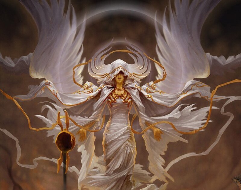 Angelic Figure with Wings — White, Dramatic, Digital Art, Robe