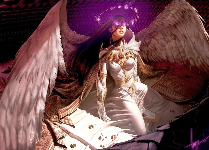 Angelic Figure with Wings — White, Dramatic, Digital Art
