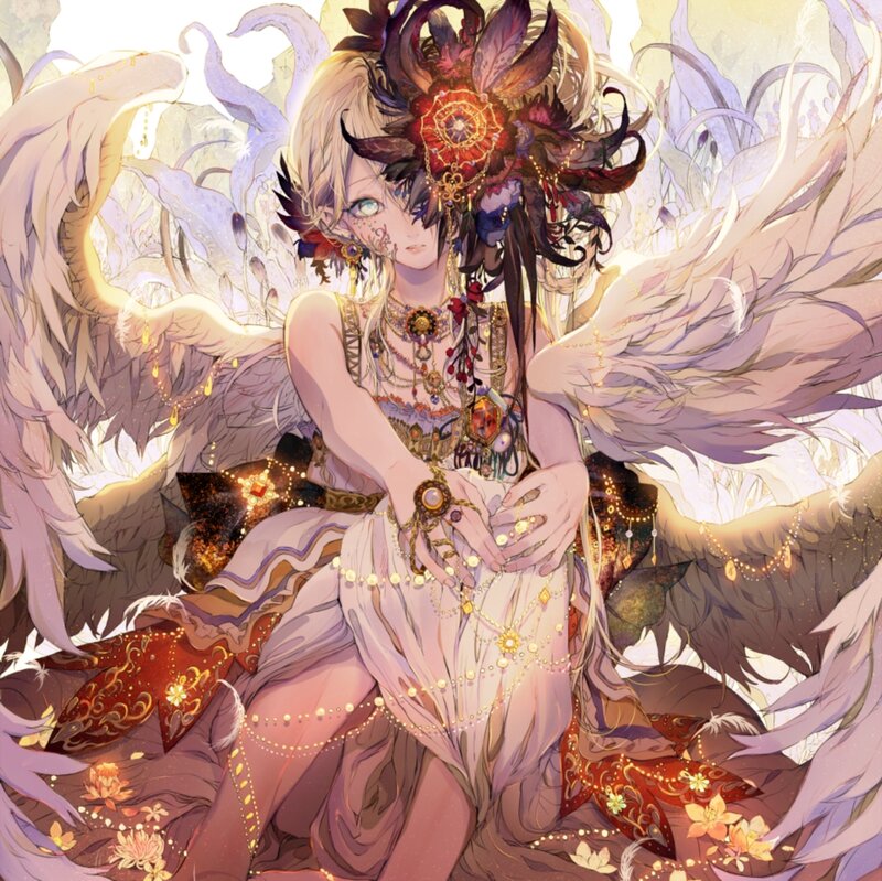 Angelic Figure with Wings — White, Ethereal, Digital Art