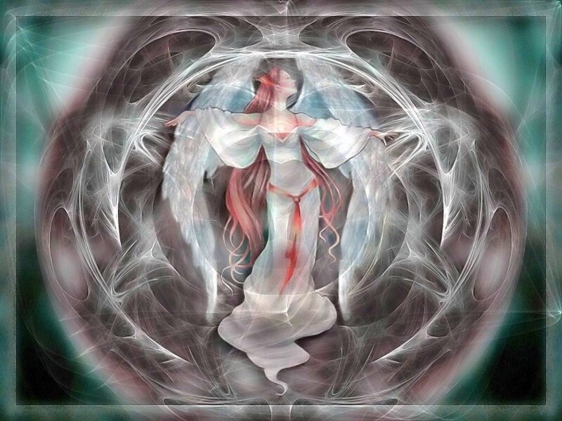 Angelic Figure with Wings — White, Ethereal