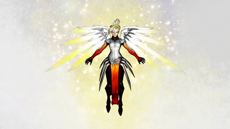 Angelic Figure with Wings — White, Serene, Digital Art, Armor