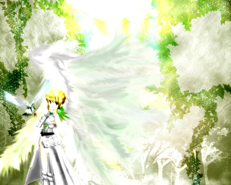 Angelic Figure with Wings — White, Serene