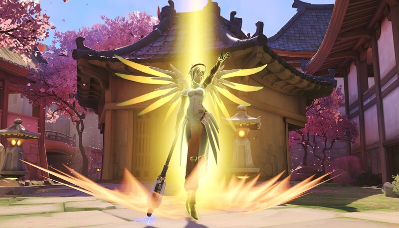Angelic Figure with Wings — Yellow, Serene, Spring