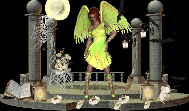 Angelic Figure with Wings — Yellow
