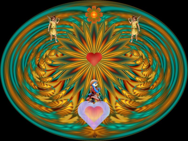 Angelic Figures and Heart