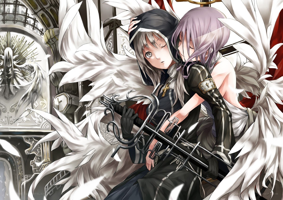 angelic figures in a cathedral