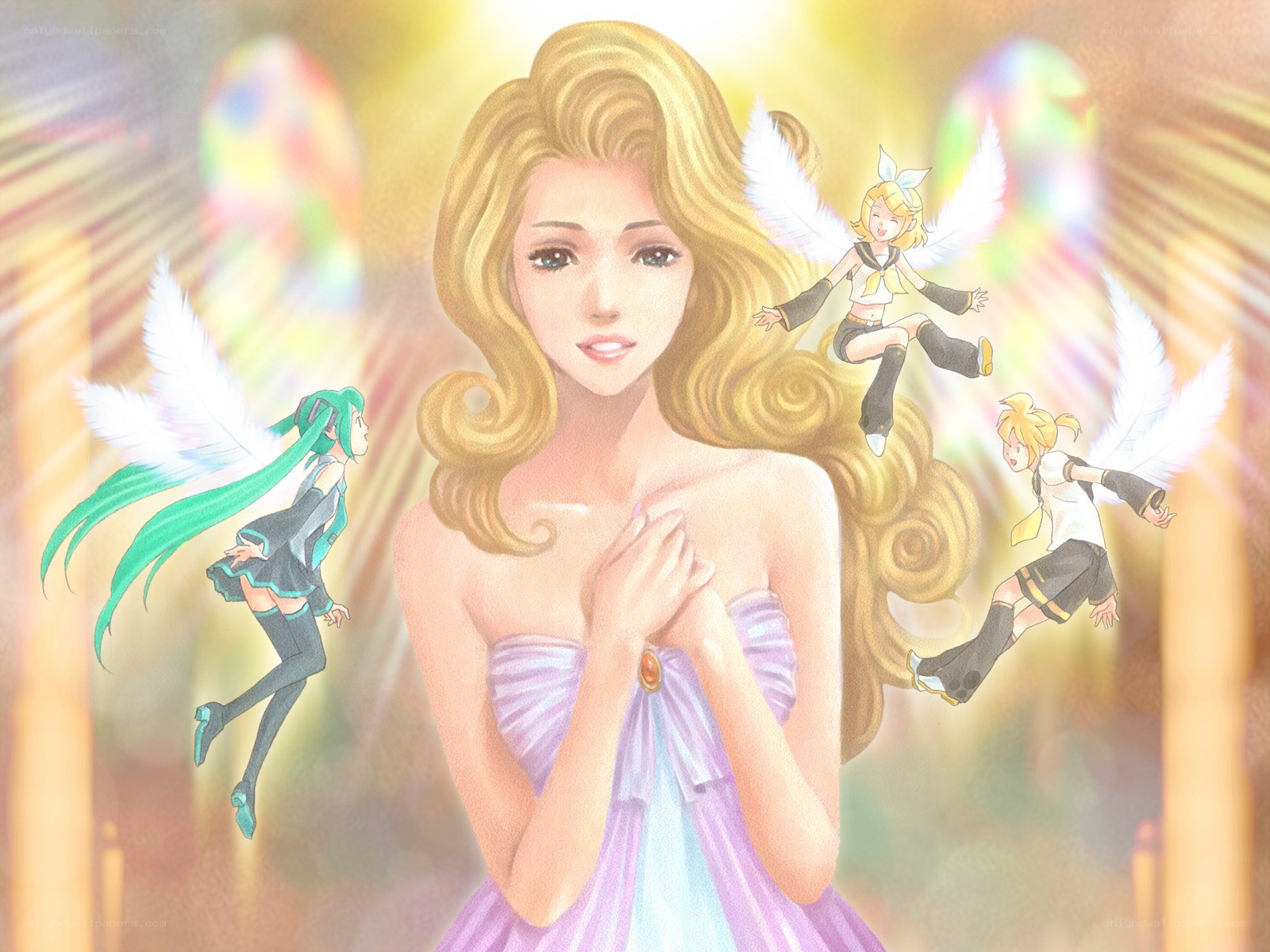 angelic figures in a radiant scene