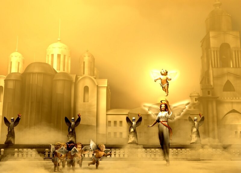 Angelic Figures in City
