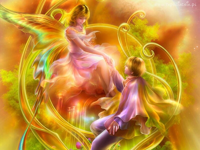 Angelic Figures in Garden