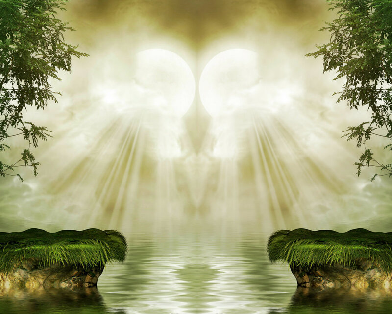 Angelic Figures over Water