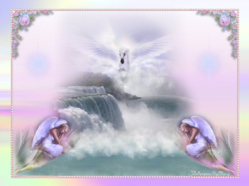 Angelic Figures with Unicorn