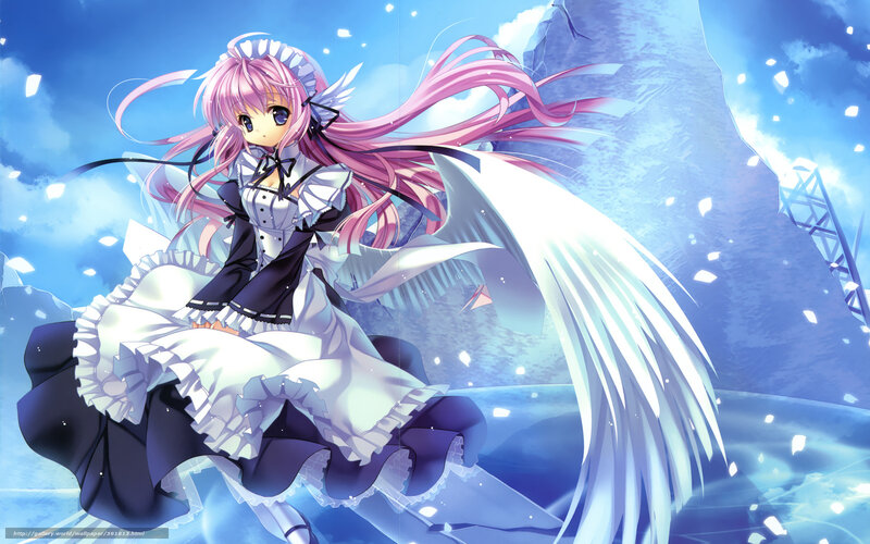 angelic girl in a snowy landscape