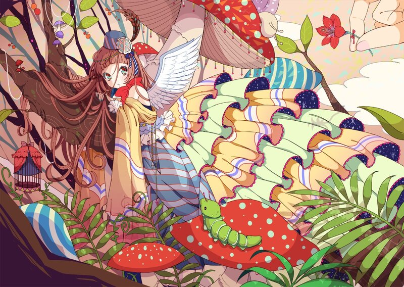 angelic girl in a whimsical forest