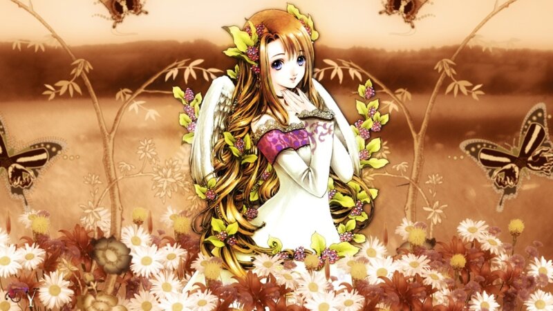 Angelic Girl in Flowers