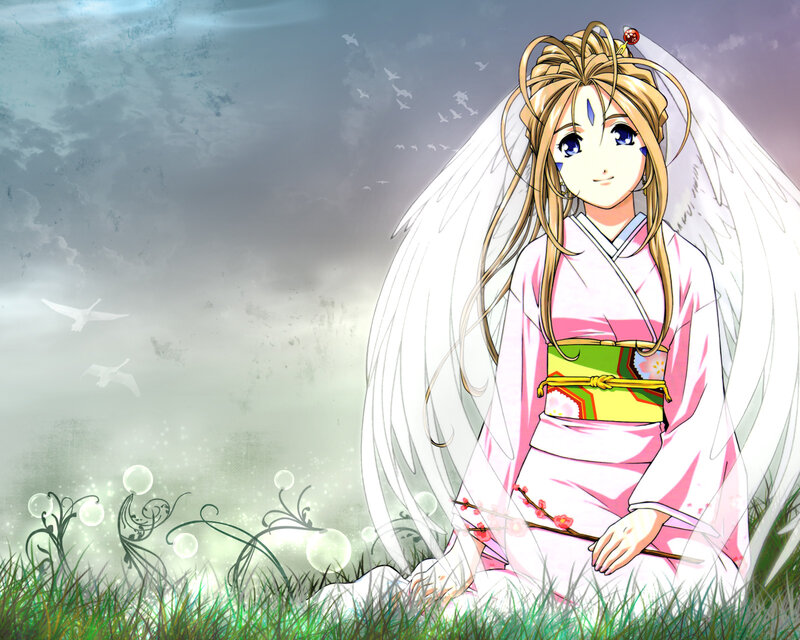 angelic girl in kimono