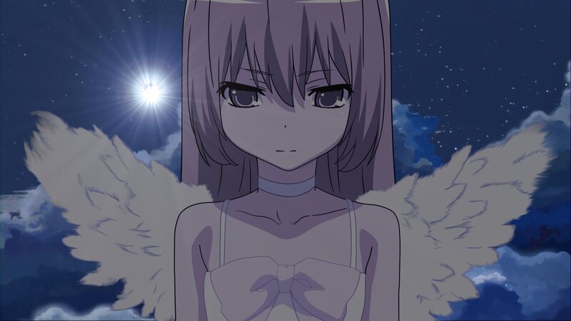 angelic girl in night sky