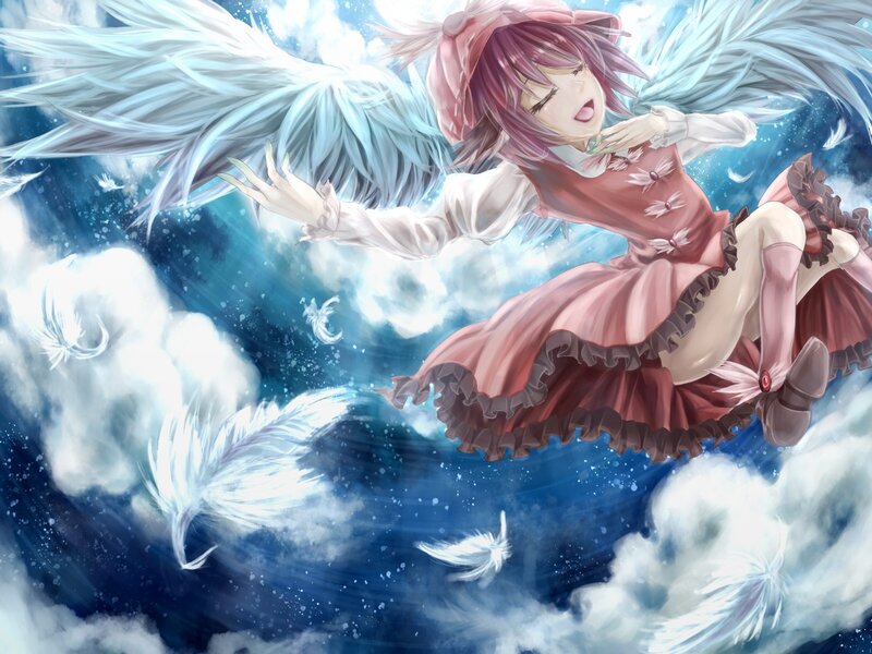 angelic girl in pink dress