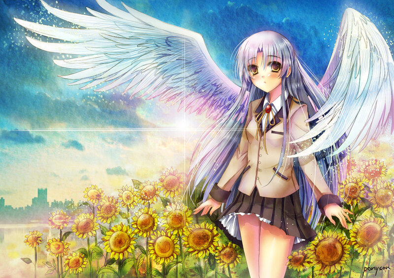 Angelic Girl in Sunflowers