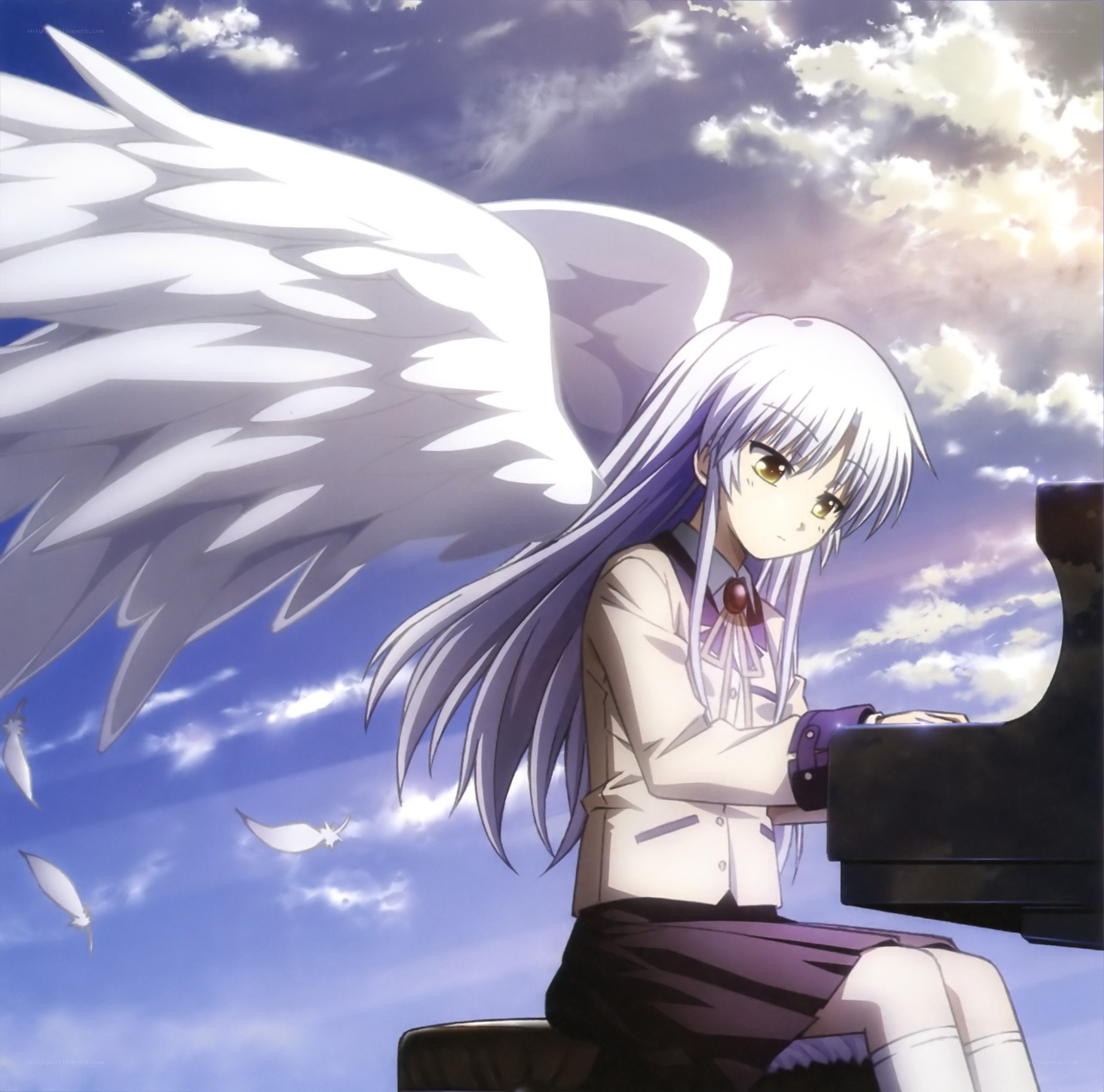 angelic girl playing piano
