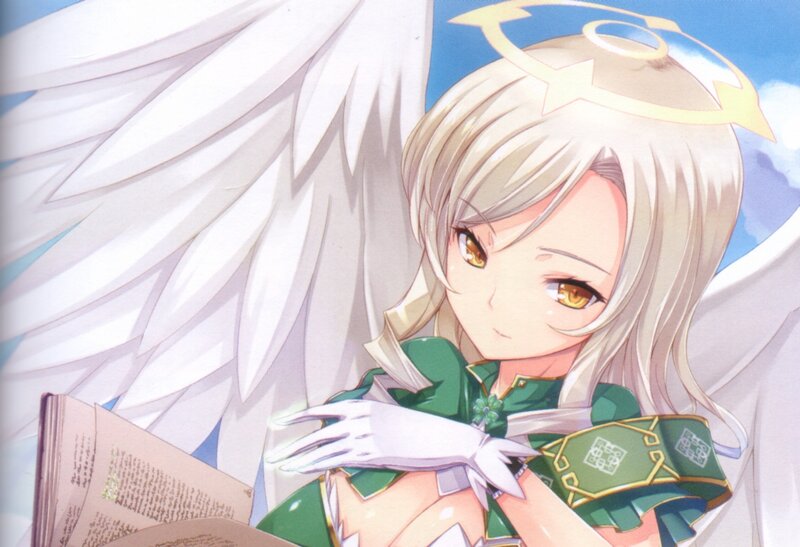 Angelic Girl Reading Book — White