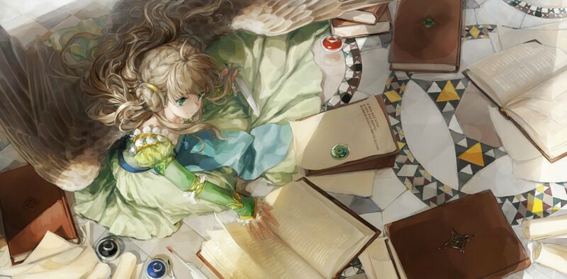 Angelic Girl Reading Books