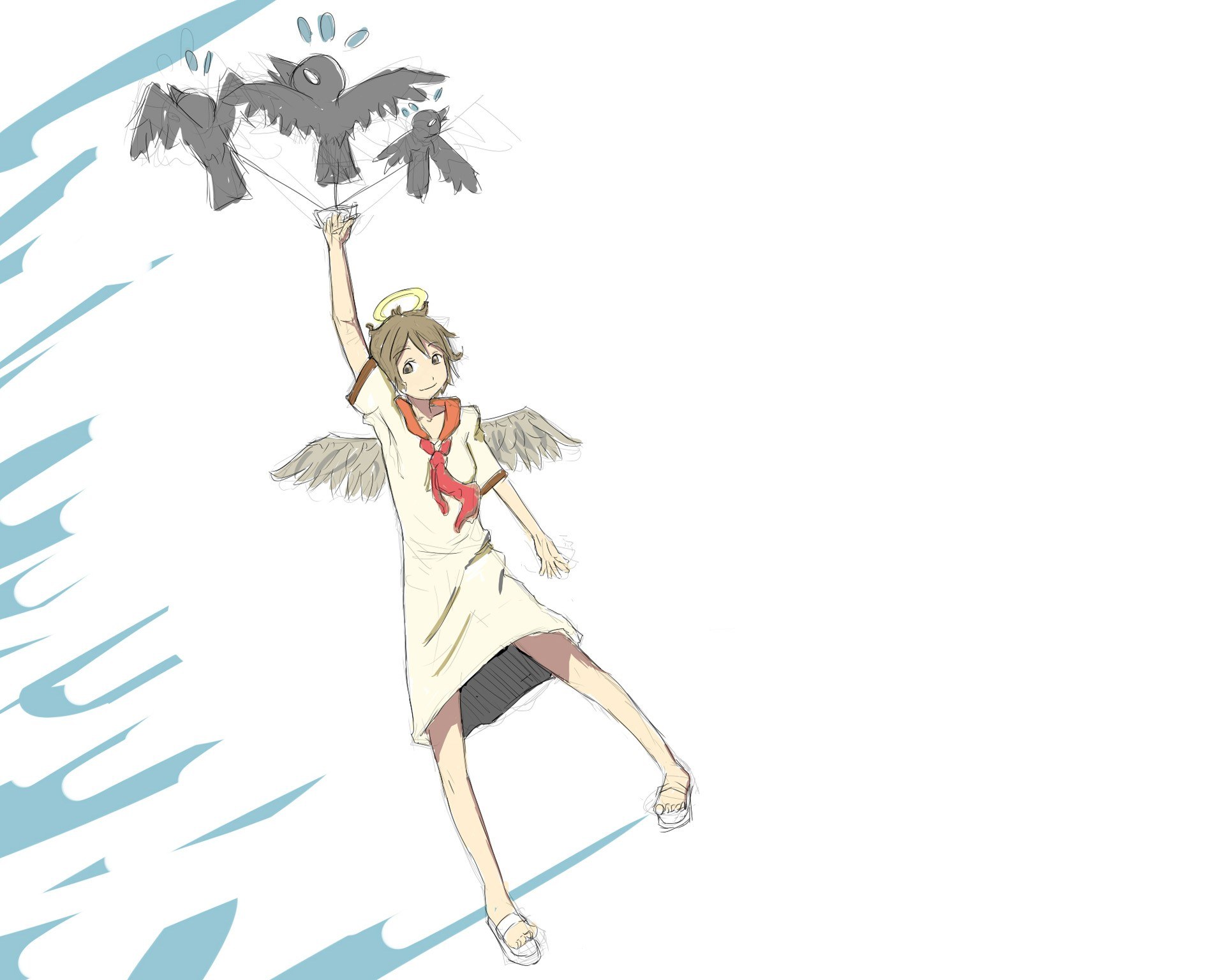 angelic girl with birds