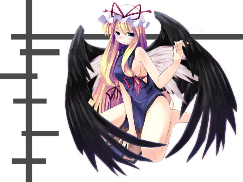 angelic girl with black wings