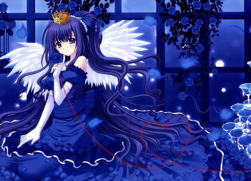 angelic girl with blue dress