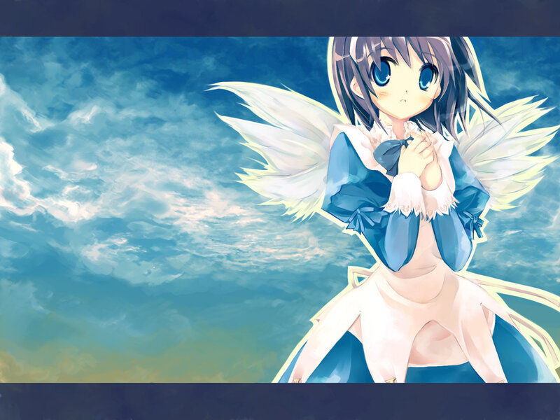 angelic girl with blue eyes