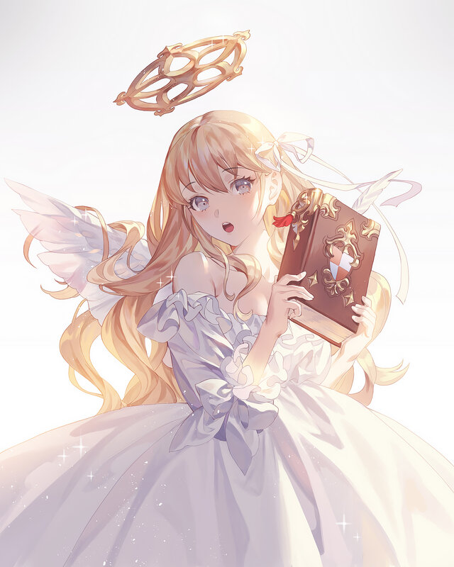 Angelic Girl with Book — White
