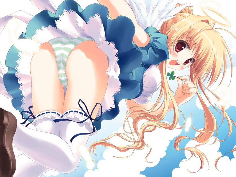 angelic girl with clover