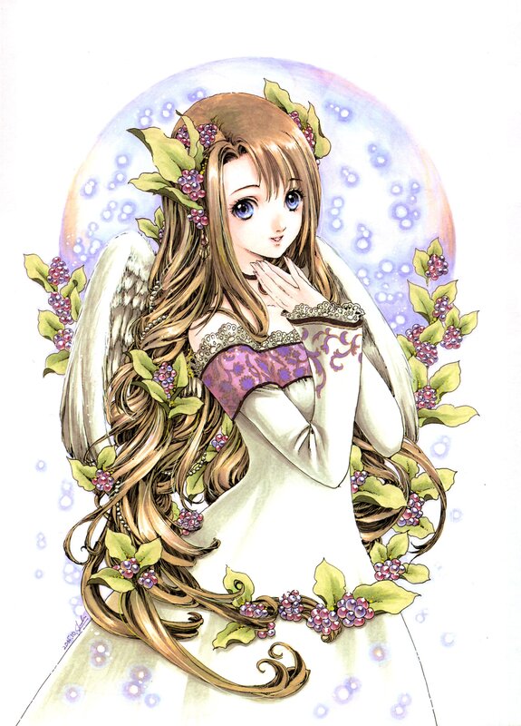 angelic girl with floral crown