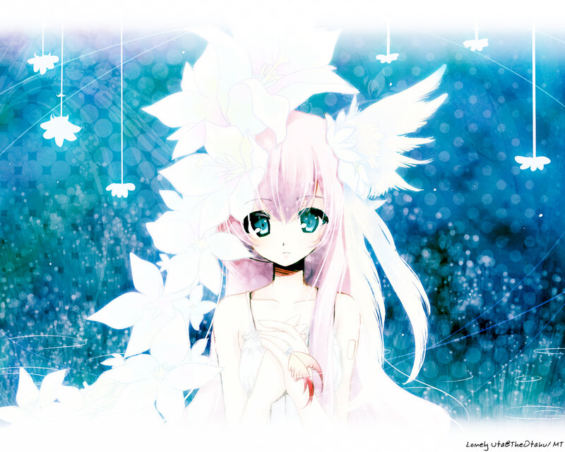 angelic girl with flowers