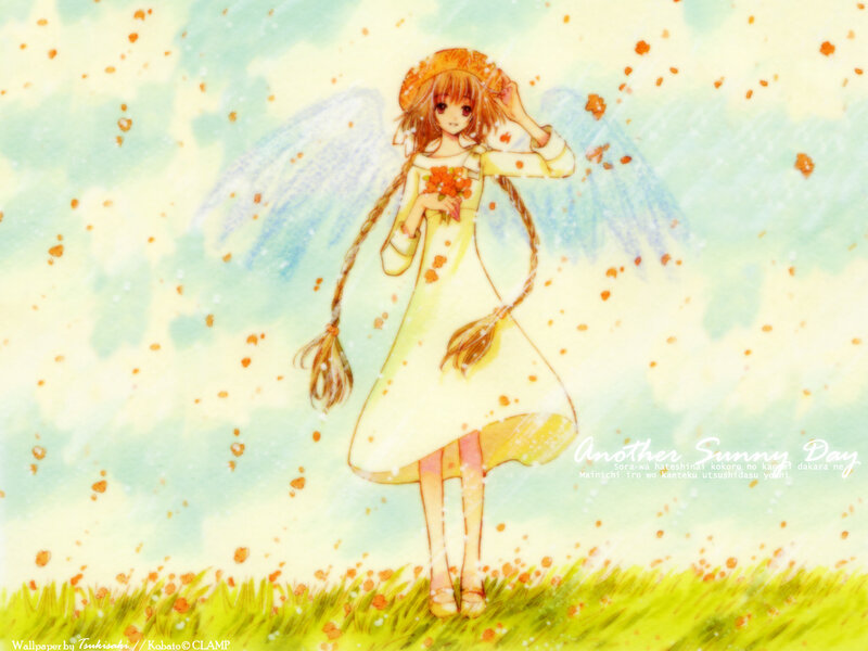 Angelic Girl with Flowers — Yellow