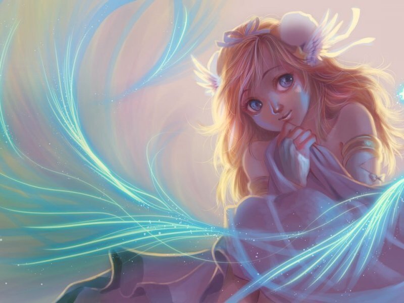 angelic girl with glowing energy