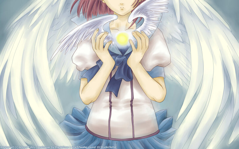 angelic girl with glowing heart