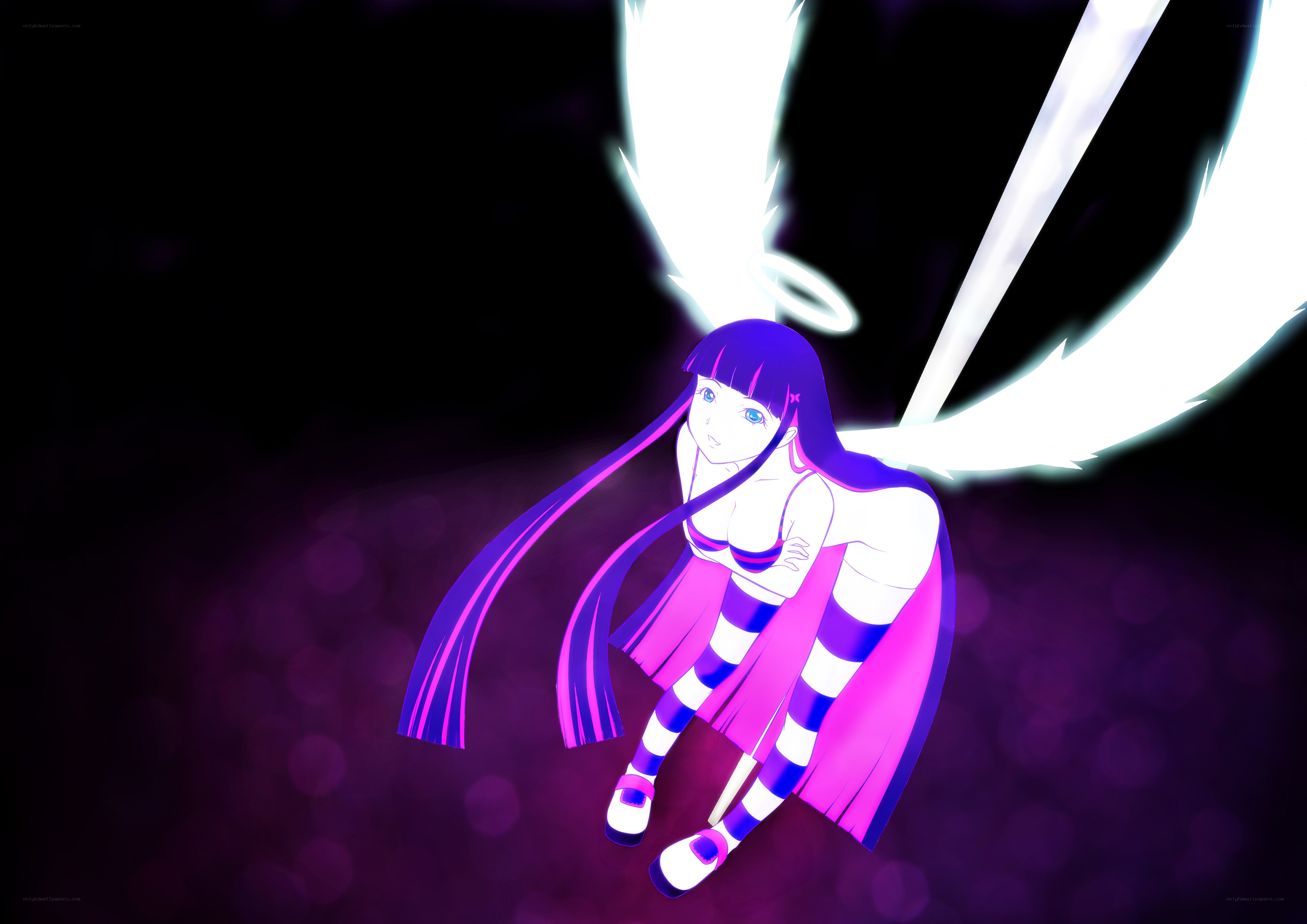 angelic girl with glowing wings