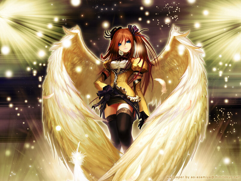 angelic girl with golden wings