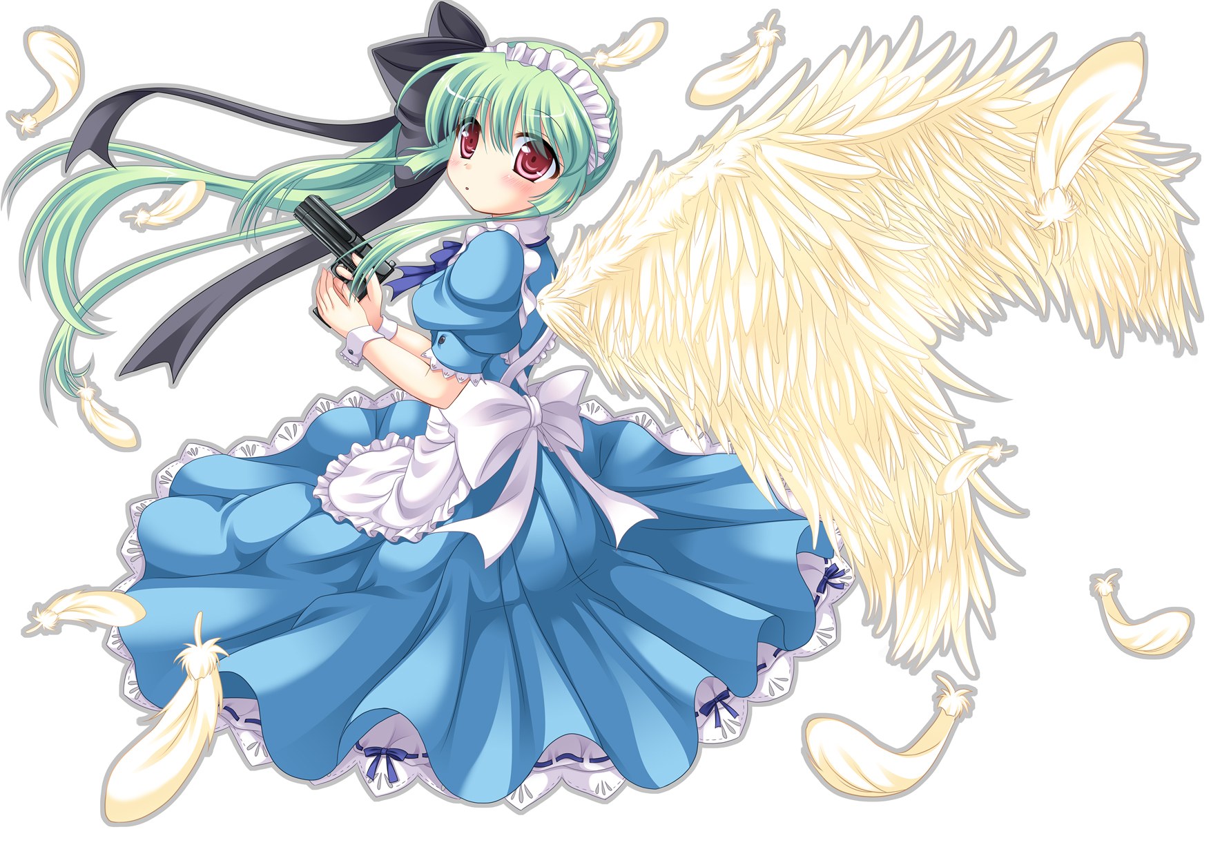 angelic girl with gun